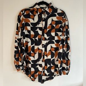 Oversized Retro Silky Button Up